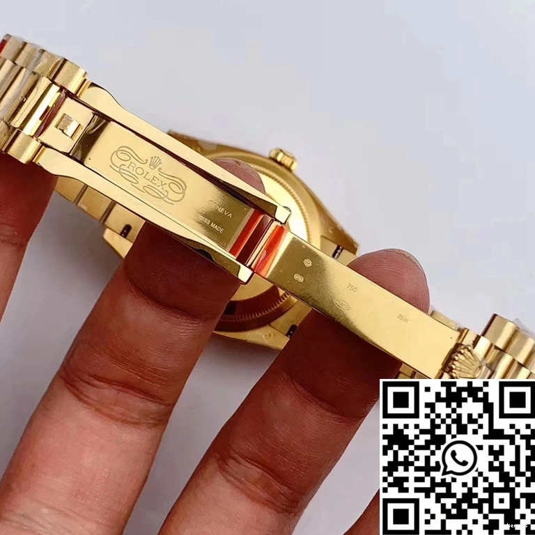 EW Champagne Gold Yellow Dial Factory Rolex Day-Date M128238-0045 0118